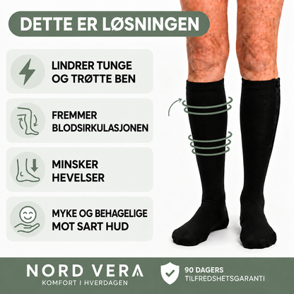 Støttestrømper med glidelås
