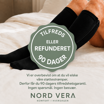 Støttestrømper med glidelås